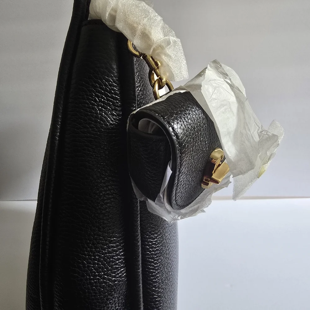 Marc Jacobs Large Leather Hobo Bag Black